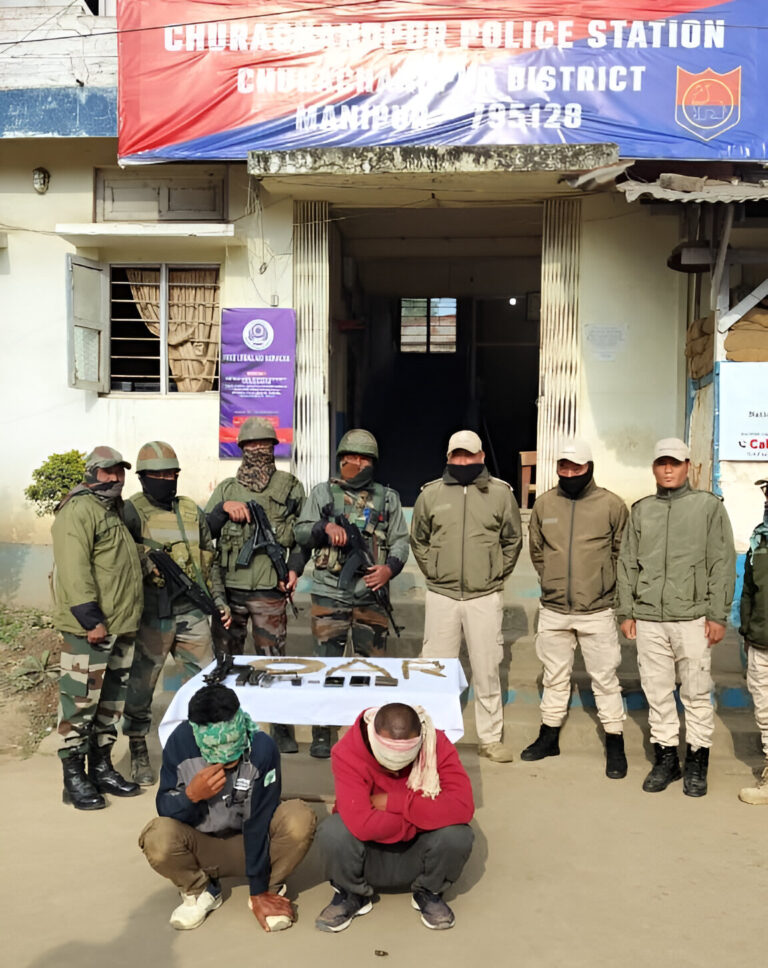 Manipur Security Forces Arrest Two in Churachandpur; Seize Arms and Ammunition