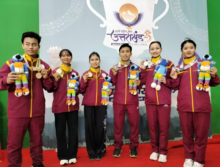 Manipur Wushu Players Shine in National Games, Boosting Medal Tally