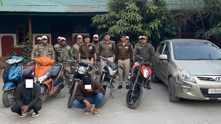 Manipur Police Recover 11 Stolen Vehicles in Imphal East; Two Arrested: A Major Breakthrough in Combating Auto Theft