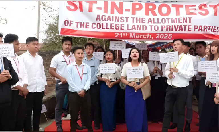 Manipur Modern College Students Protest Land Dispute with Private Parties