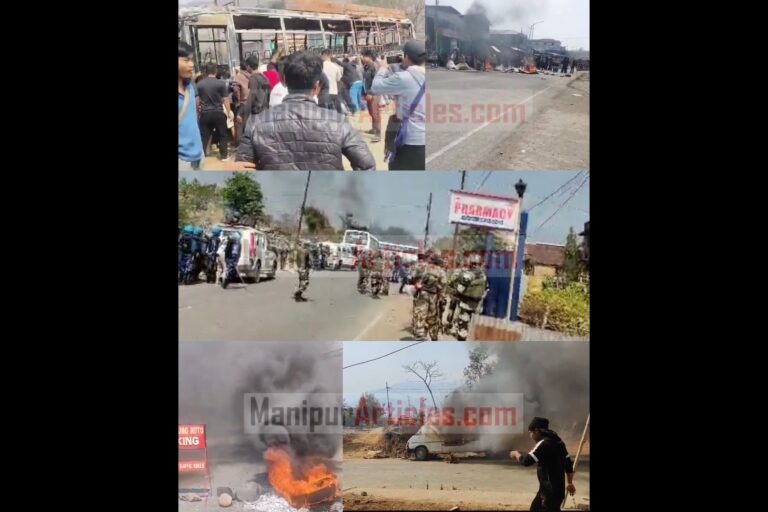 Manipur Security Forces Use Tear Gas in Kangpokpi to Disperse Highway Blockade; One Vehicle Attacked