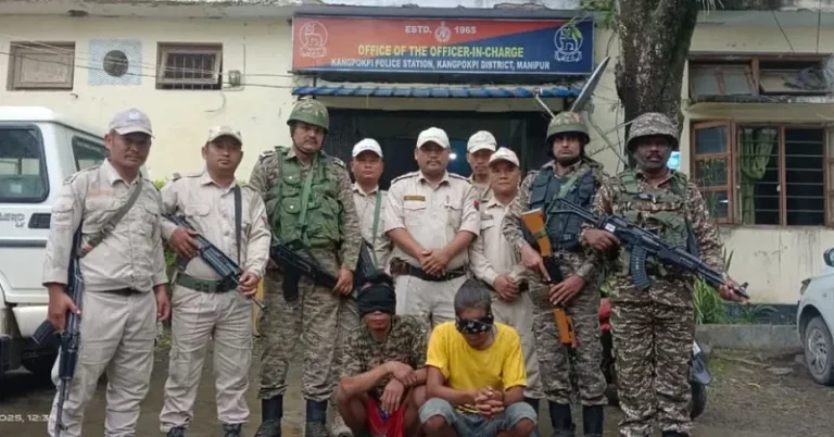 Manipur Police Arrest Two Extortionists in Kangpokpi, Seize Firearms