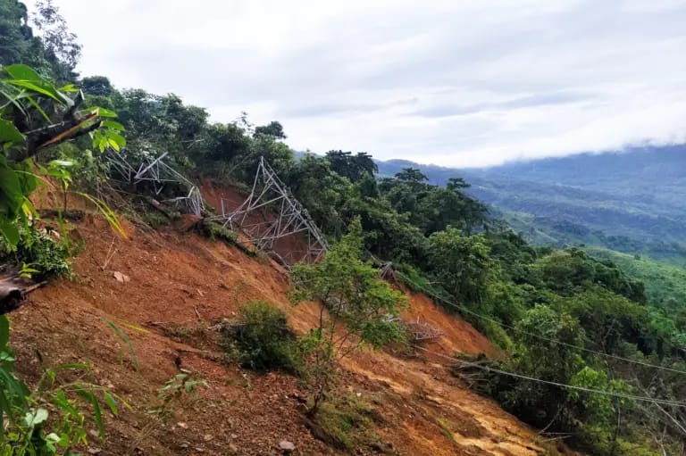 Landslide Topples Transmission Tower, Cuts Power Supply to Tuli, Longleng, and Mon