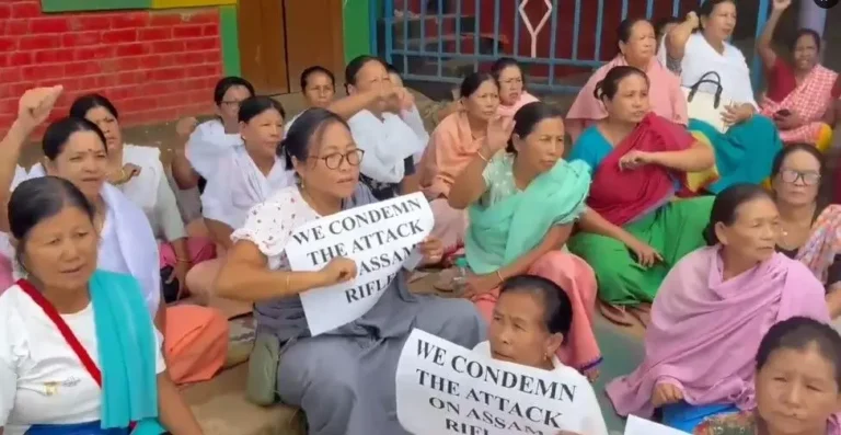 Hundreds Rally & Stage Sit-In at Nambol After Deadly Ambush on Assam Rifles