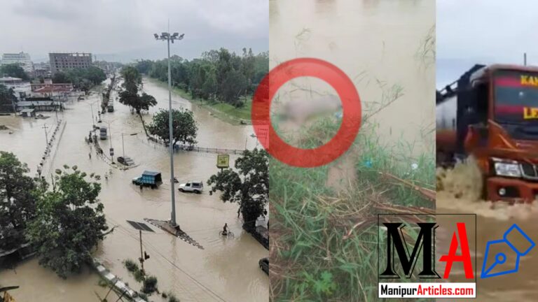 Manipur Rivers in Spate: Incessant Rains Flood Valleys — One Dead in Mayang Imphal