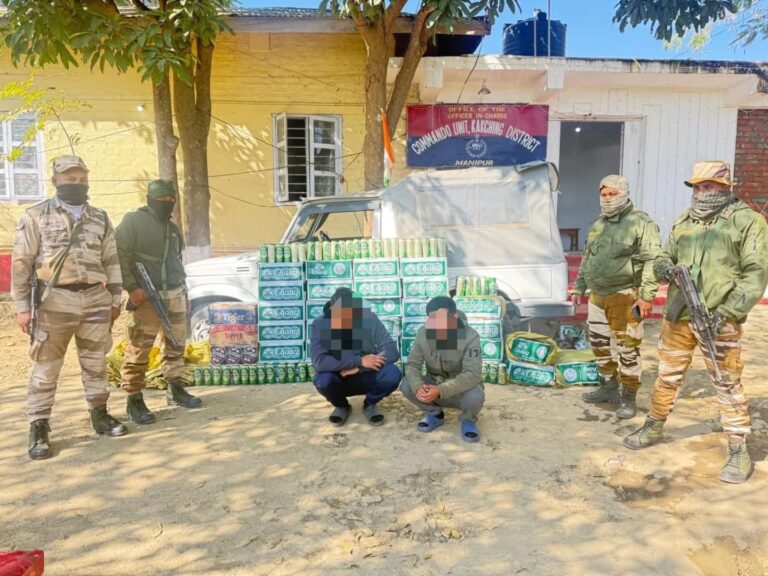 Manipur Police Seize 1,008 Beer Cans, Arrest Two in Kakching