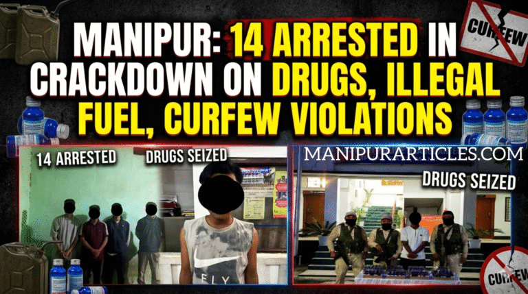 Manipur: 14 Arrested in Crackdown on Drugs, Illegal Fuel, Curfew Violations