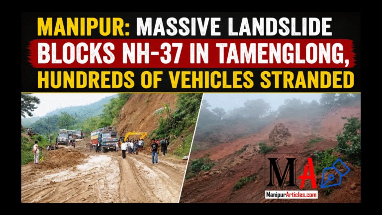 Manipur: Massive Landslide Blocks NH-37 in Tamenglong, Hundreds of Vehicles Stranded
