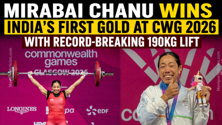 Mirabai Chanu Wins India’s First Gold at CWG 2026 with Record-Breaking 190kg Lift