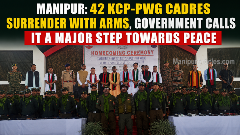 Manipur: 42 KCP-PWG Cadres Surrender With Arms, Return to Mainstream in Major Peace Initiative