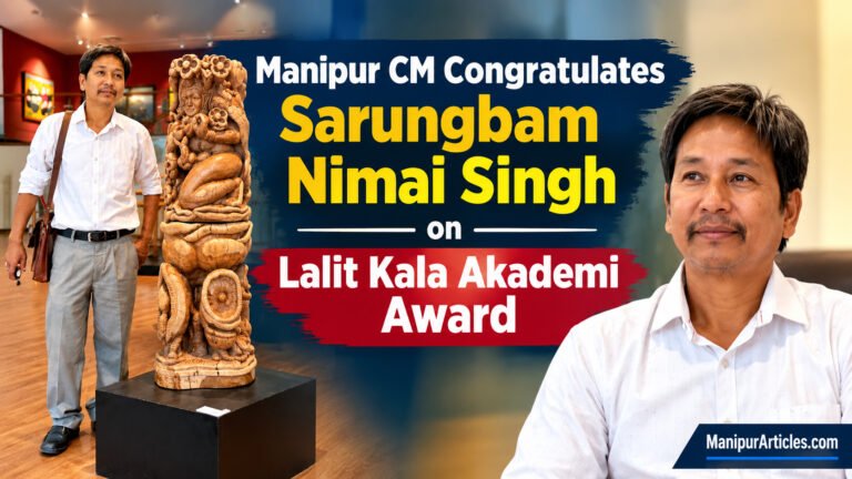 Manipur CM Congratulates Sarungbam Nimai Singh on Lalit Kala Akademi Award
