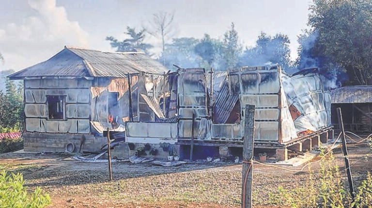 Three Abandoned Houses Torched in Kailenjang Amid Gunfire Reports